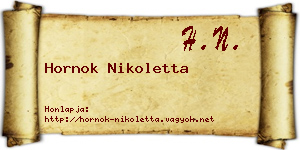 Hornok Nikoletta névjegykártya