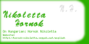 nikoletta hornok business card